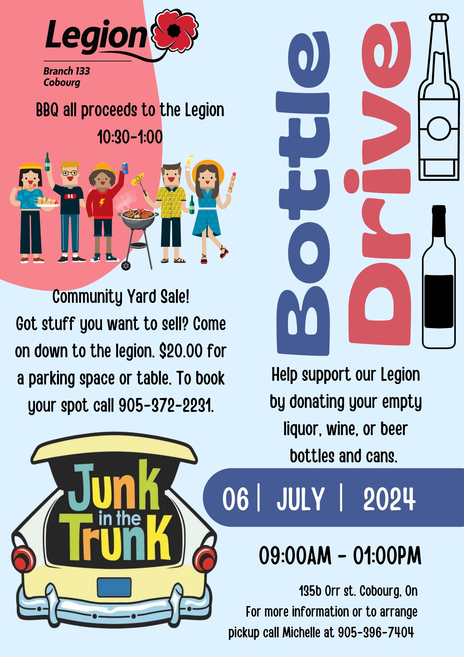 Community Junk in your Truck, BBQ and Bottle Drive - The Cobourg Legion